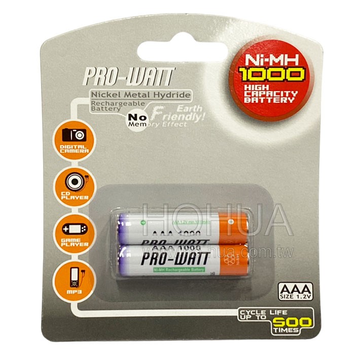 PRO-WATT 4號鎳氫充電電池