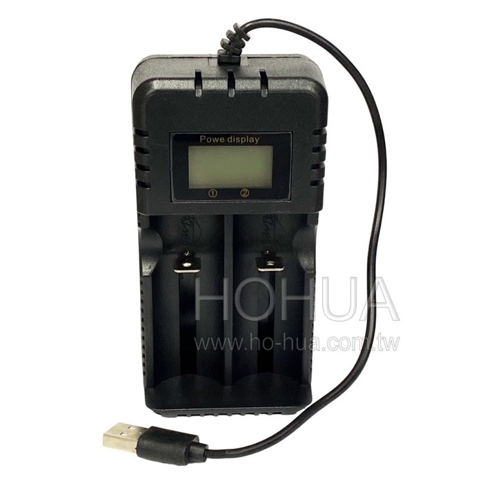 EDSDS LED電量顯示雙槽鋰電池充電器 ( E-EDSG765 )