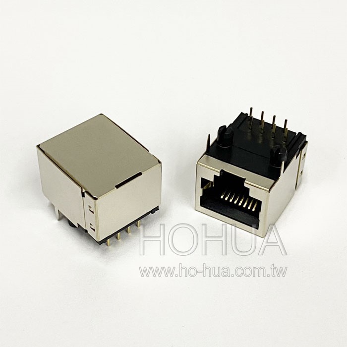 8P8C網路插座90度(金屬殼) ( O13-8C-0523-90度 )