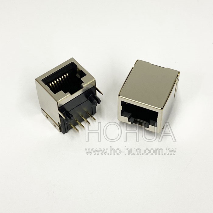 8P8C網路插座90度(金屬殼) ( O13-8C-0523-90度 )