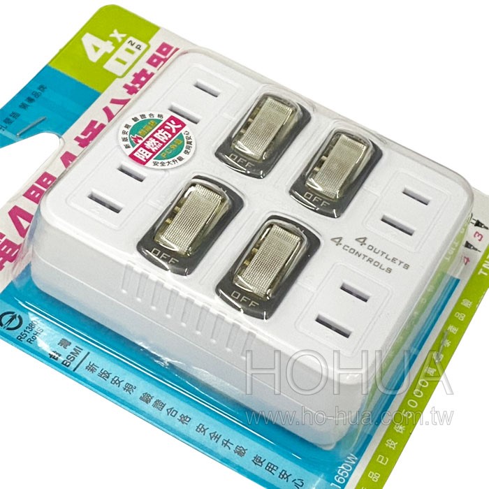 Dr.AV 節電4開4插分接器 TNT-836S