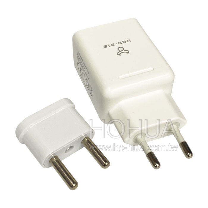 POWER BULL 歐規大/小圓3USB充電器3.1A UTA-88