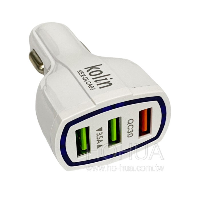 Kolin歌林 3USB QC3.0快速車用充電器 E-KEXDLCA03