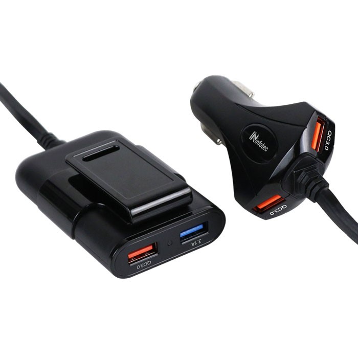 infotec QC3.0 4孔前後座車充 INF-CC-103