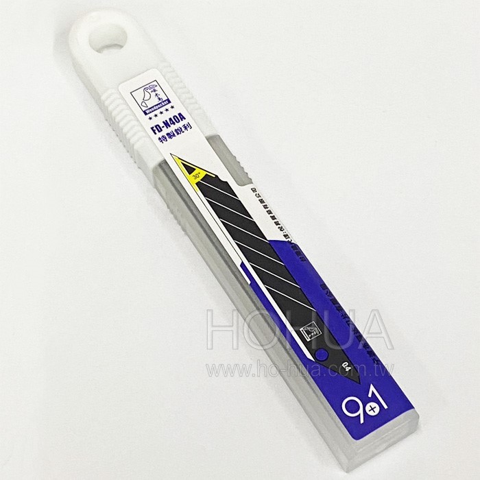 啄木鳥 9mm美工刀片( 30度刀片 ) 10pcs(9白刃+1黑刃) FD-N40A