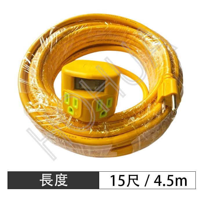 TENG 3P 1開關4插座超軟動力延長線15A 15尺 TM302-15