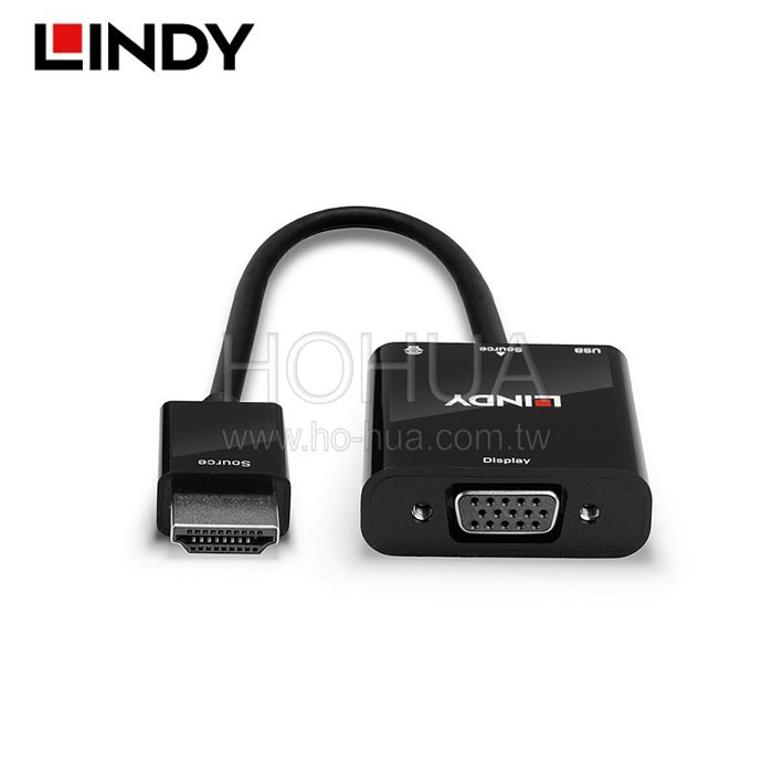 LINDY林帝 主動式 HDMI to VGA&音源轉接器 38285