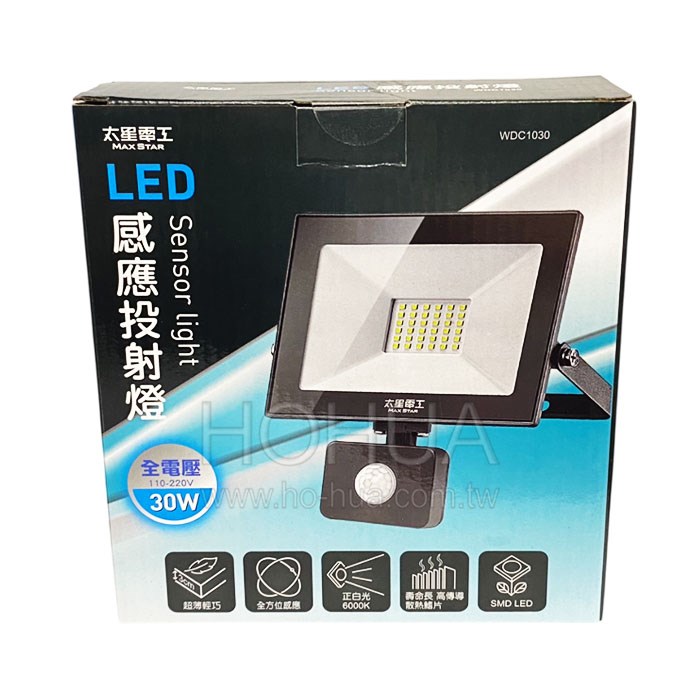 太星電工 30W LED感應投射燈 110V-220V W-WDC1030