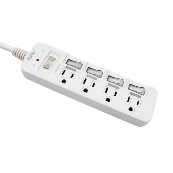 安全達人 高溫斷電 5開4插3P 3孔延長線 1.8M K-59L