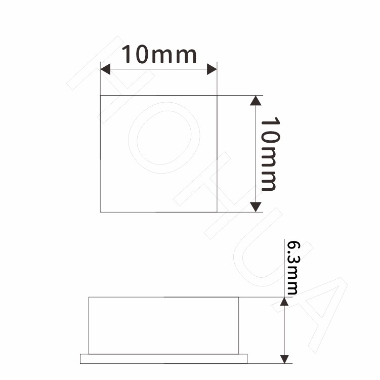 5.7*12.5*12.5mm 自黏方格形腳墊 RF-3002