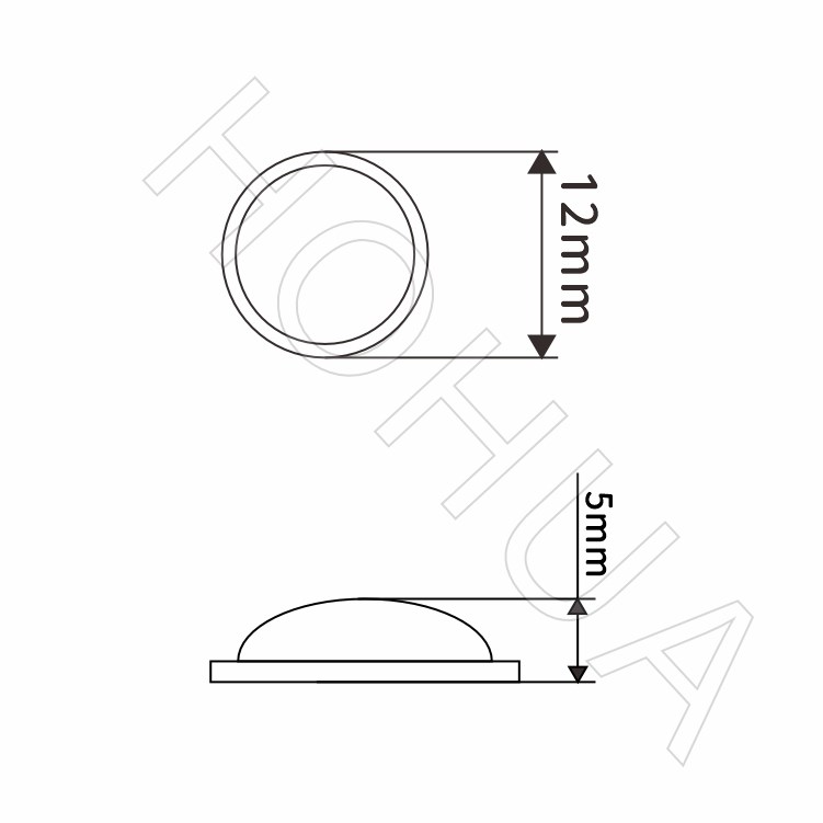 5*12mm圓半球型自黏腳墊 RF-1004 