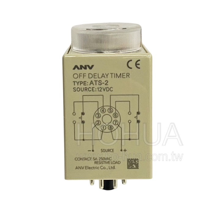 ANV 延遲斷電繼電器 ATS-2 12VDC 10S