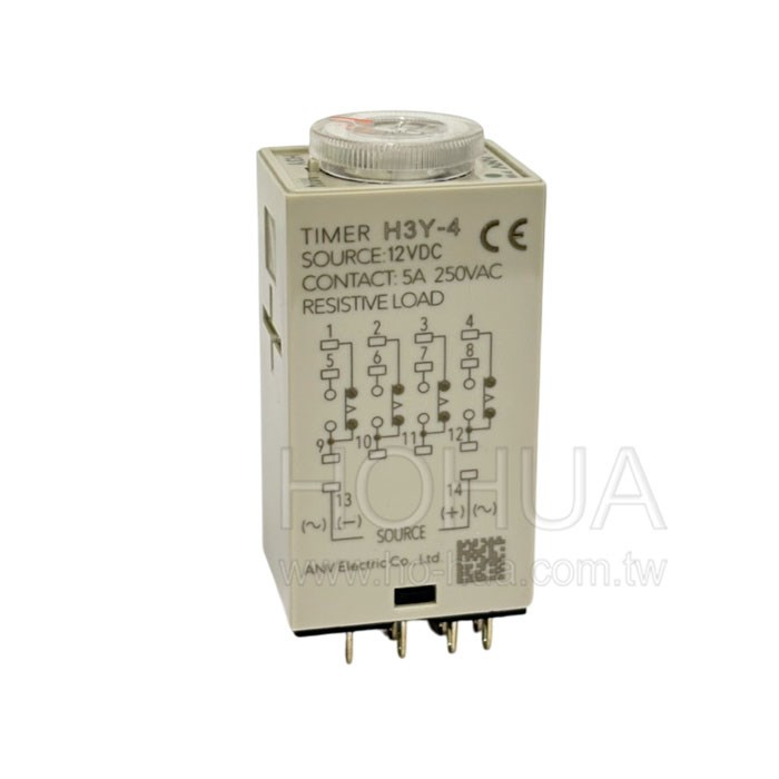 ANV士研 迷你限時繼電器 H3Y-4 12VDC 60M