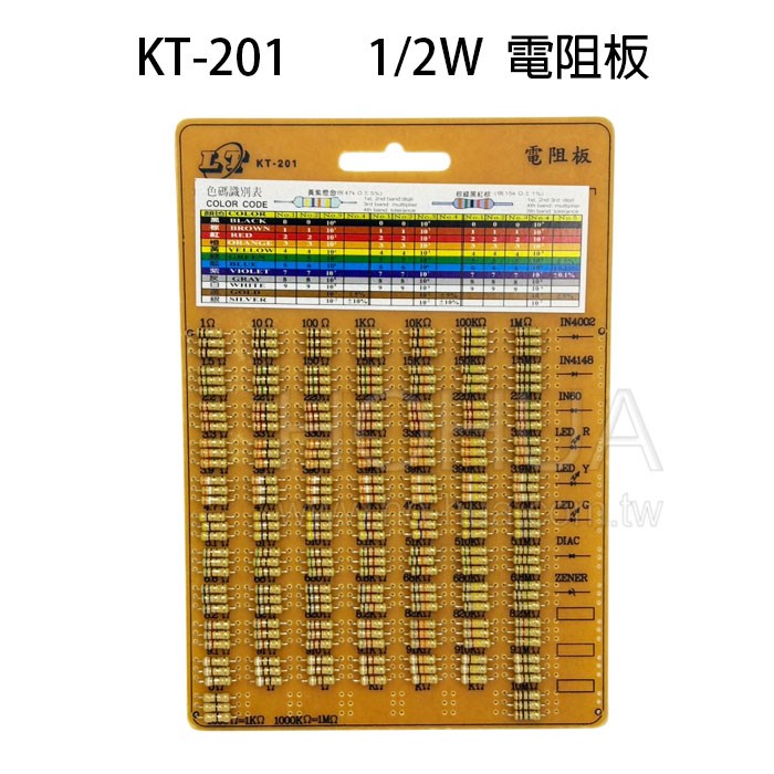KT201 1/2W 電阻板 