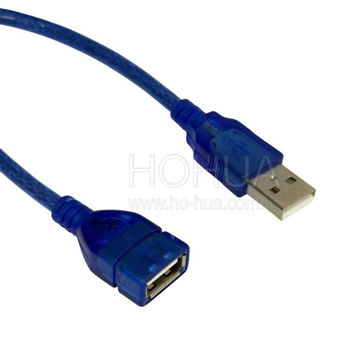 USB2.0 A公-A母 透明藍傳輸線 3M ( US-122 USB072 )