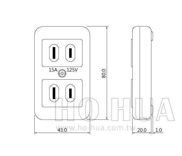 2075 二孔電源座檢驗  ( G4293 D2075 )