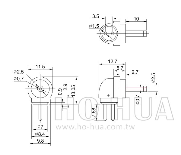 D型轉換頭 0.7DC頭  ( D1405A (A3001) )