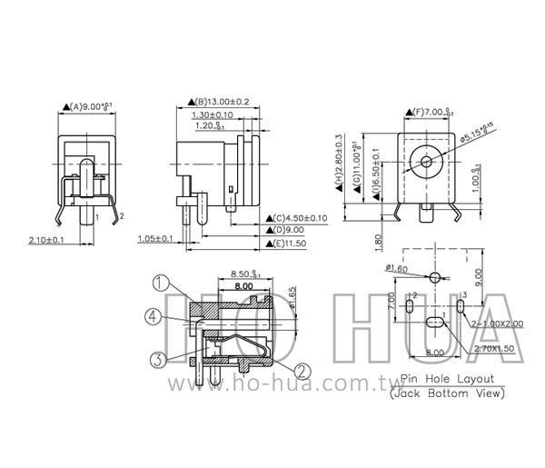 DC座1.7孔 1pcs ( G6637A D2252 )