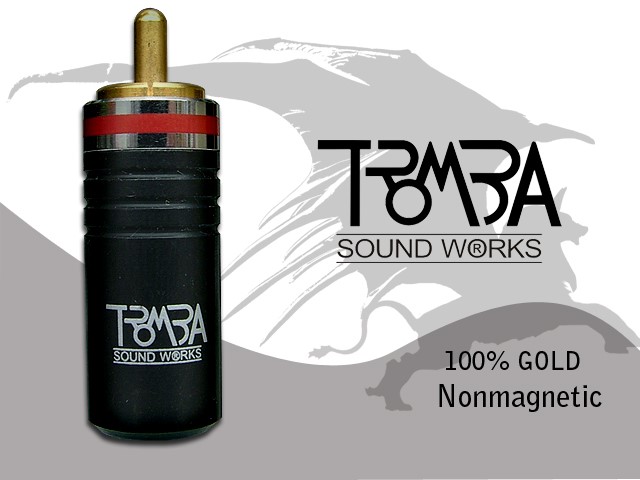 TROMBA 100%黑殼無磁金RCA公頭-6.5紅 ( TBRCA-65BK-R )