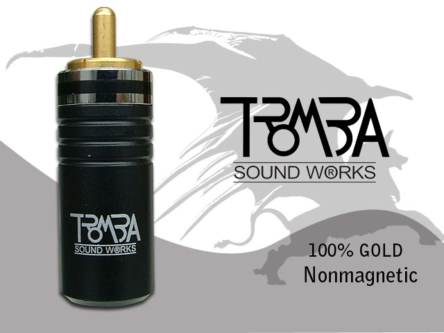TROMBA 100%黑殼無磁金RCA公頭-4.5黑 ( TBRCA-45BK-BK )