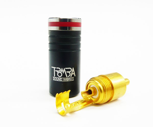 TROMBA 100%黑殼無磁金RCA公頭-4.5紅 ( TBRCA-45BK-R )