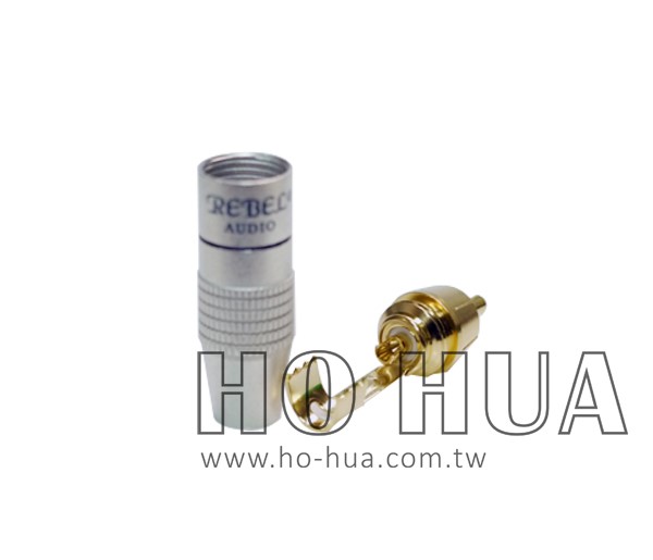 REBEL 噴砂鍍鎳RCA接頭/黑字  ( RP-401-BK-6.5MM )