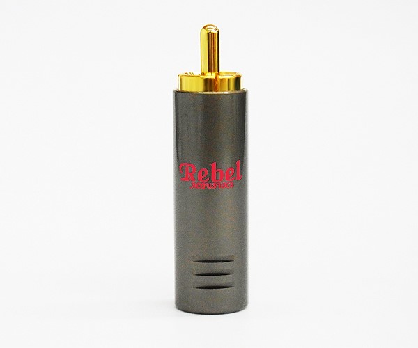 REBEL 沙丁黑鎳 RCA接頭(紅字)  ( RP-30779C-G-R 6.5mm )
