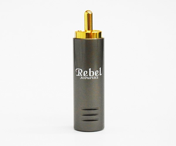 REBEL 沙丁黑鎳 RCA接頭(白字) ( RP-30779C-G-W 6.5mm )