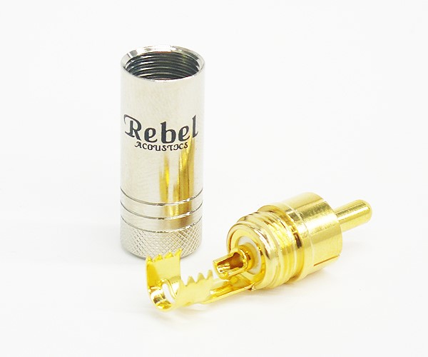 REBEL 亮鉻RCA簡式接頭(紅)  ( RP-1180(8.5mm)-R ) 