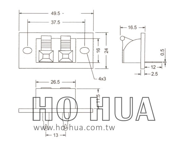 2P彈簧端子小型