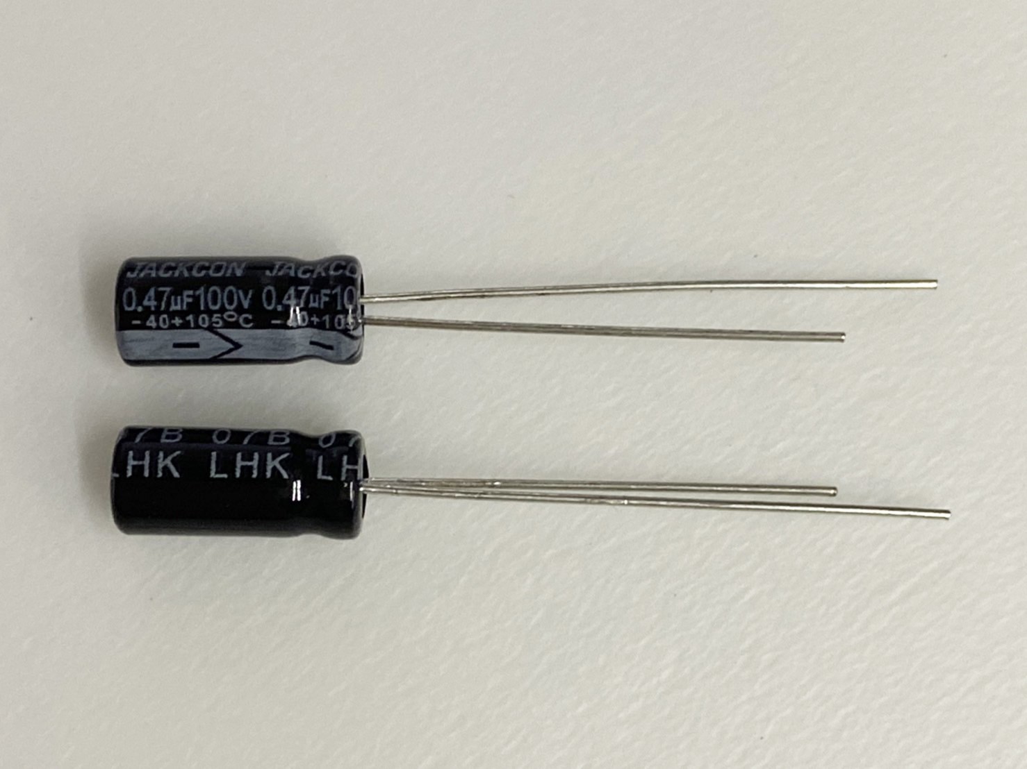 電解電容0.47uF100V 2pcs ( EC0.47uF100V 5x11/105℃ )