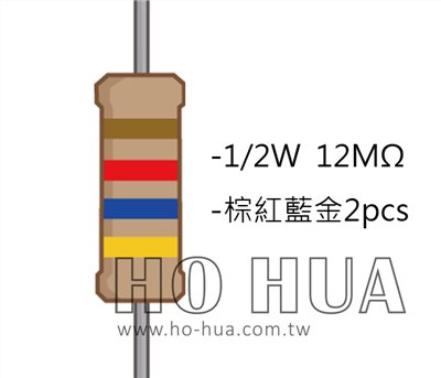 1/2W 12MΩ 碳膜電阻 2pcs ( 1/2W-12M )