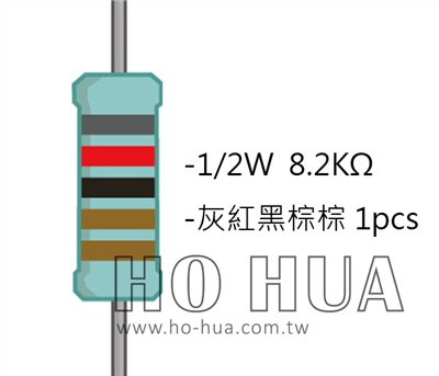 1/2W 8K2ΩMF ±1% 精密電阻 1pcs ( 1/2W精-8.2K )