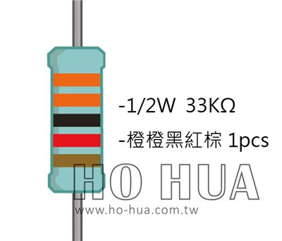 1/2W 33KΩMF ±1% 精密電阻 1pcs ( 1/2W精-33K )
