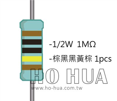 1/2W 1MΩMF ±1% 精密電阻 1pcs ( 1/2W精-1M )
