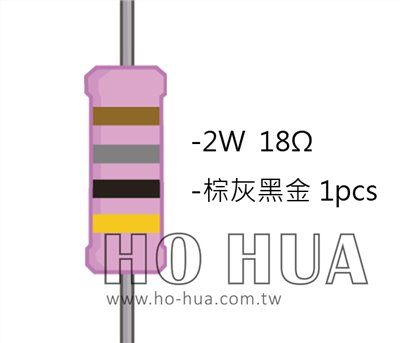 2WS 18Ω 金屬皮膜電阻  ( 2WS-18R ) 2pcs