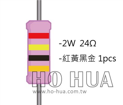 2WS 24Ω 金屬皮膜電阻  ( 2WS-24R ) 2pcs