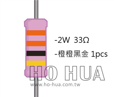 2WS 33Ω 金屬皮膜電阻  ( 2WS-33R ) 2pcs