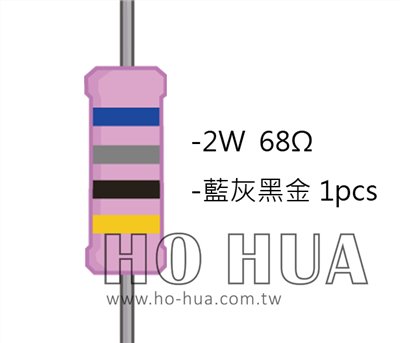 2WS 68Ω 金屬皮膜電阻  ( 2WS-68R ) 2pcs