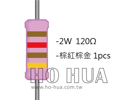 2WS 120Ω 金屬皮膜電阻  ( 2WS-120R ) 2pcs