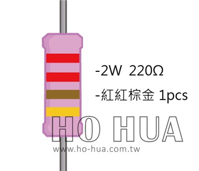2WS 220Ω 金屬皮膜電阻  ( 2WS-220R ) 2pcs