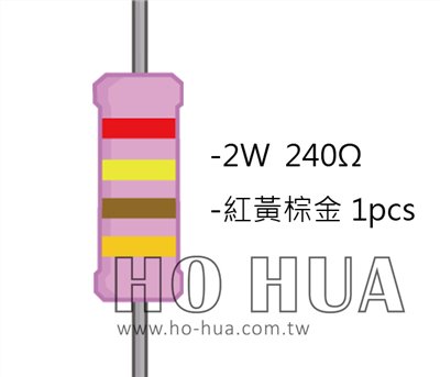2WS 240Ω 金屬皮膜電阻  ( 2WS-240R ) 2pcs