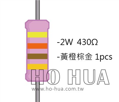 2WS 430Ω 金屬皮膜電阻  ( 2WS-430R/1pcs )