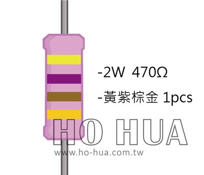2WS 470Ω 金屬皮膜電阻  ( 2WS-470R ) 2pcs