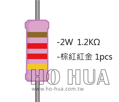 2WS 1.2KΩ 金屬皮膜電阻  ( 2WS-1.2K ) 2pcs