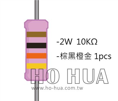 2WS 10KΩ 金屬皮膜電阻  ( 2WS-10K ) 2pcs