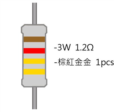 3WS 1.2Ω 金屬皮膜電阻  ( 3WS-1.2R/1pcs )