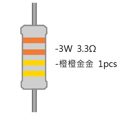 3WS 3.3Ω 金屬皮膜電阻  ( 3WS-3.3R/1pcs )