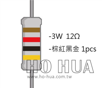 3WS 12Ω 金屬皮膜電阻  ( 3WS-12R/1pcs )