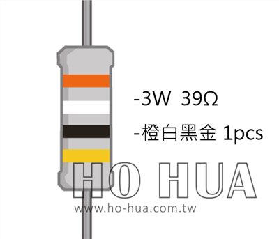3WS 39Ω 金屬皮膜電阻  ( 3WS-39R/1pcs )